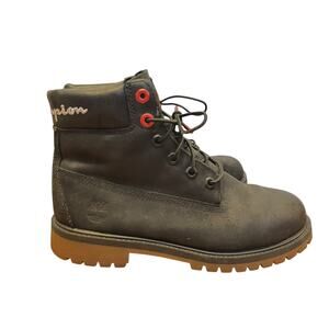 Timberland x Champion Black Boots Utility Winter Shoes Pimaloft Lace Up Size 5.5